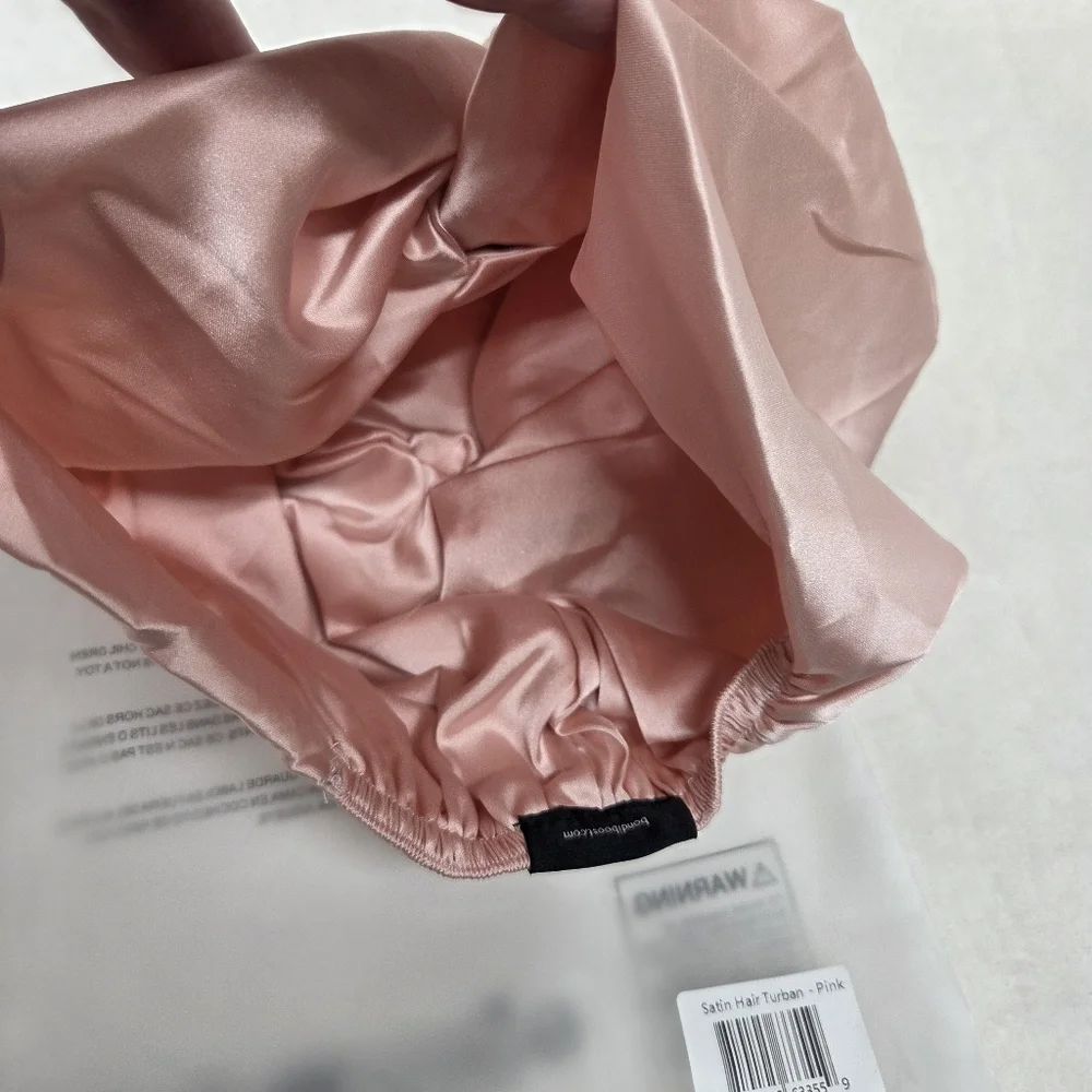 BondiBoost Pink Satin Hair Wrap Turban for Frizz-Free Hair - NIP
